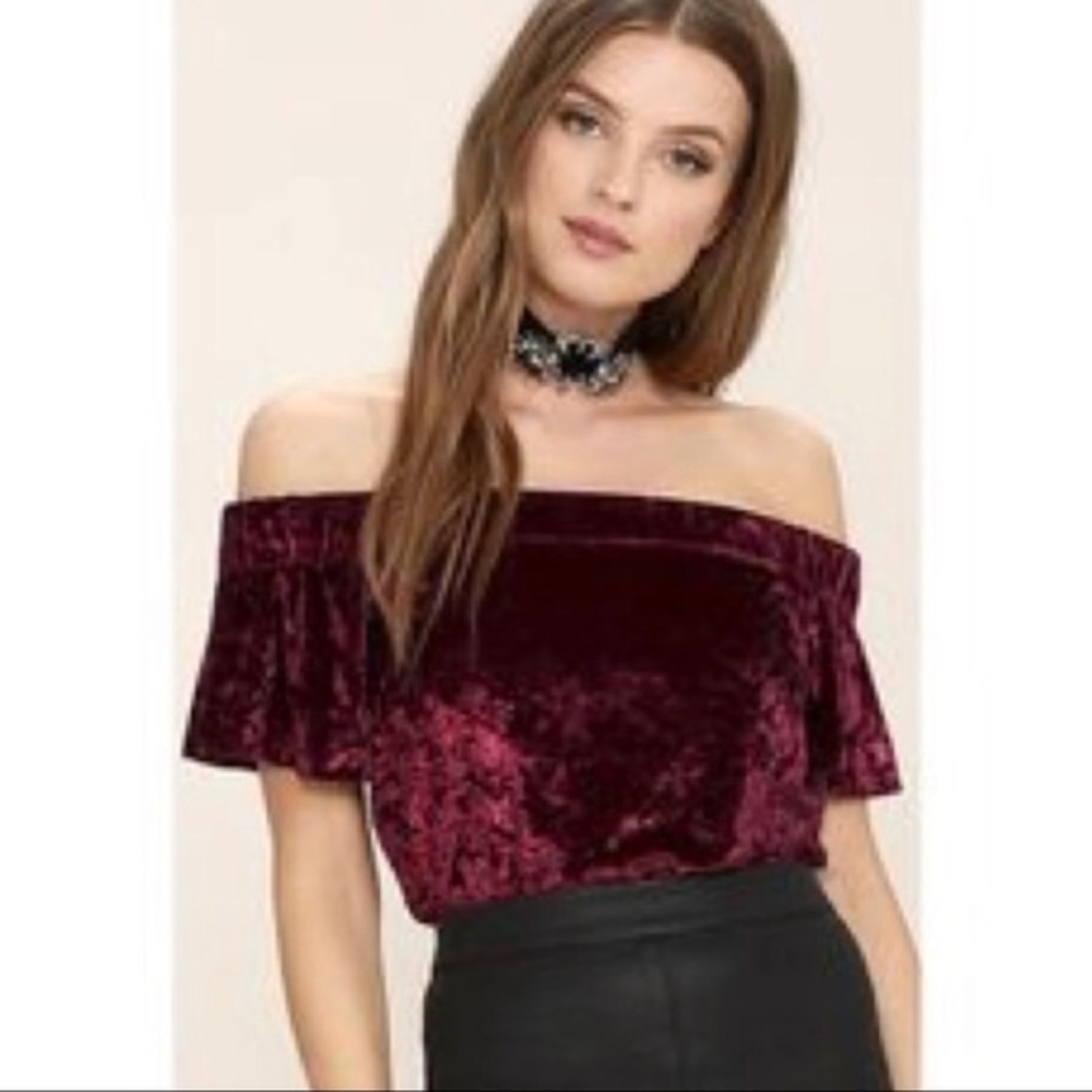 🎉🎊HP🎉🎊Potter's Pot Off-Shoulder Velvet Top